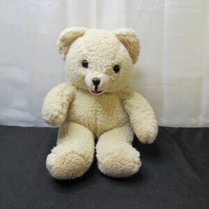 VINTAGE 1986 Russ Snuggle Bear Plush 15" Cream Ivory Teddy Fabric Softener Toy
